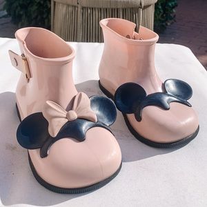 Mini Melissa Mickey & Minnie Mouse rain boots GUC